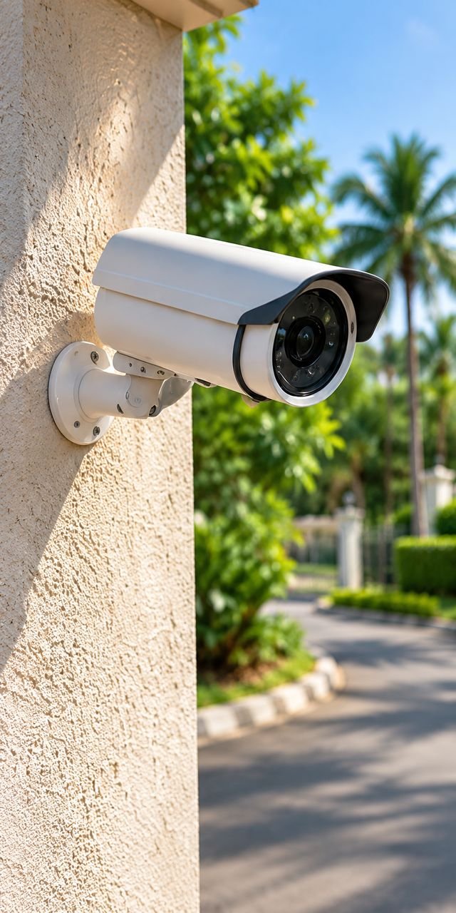 CCTV camera overlooking the internal road