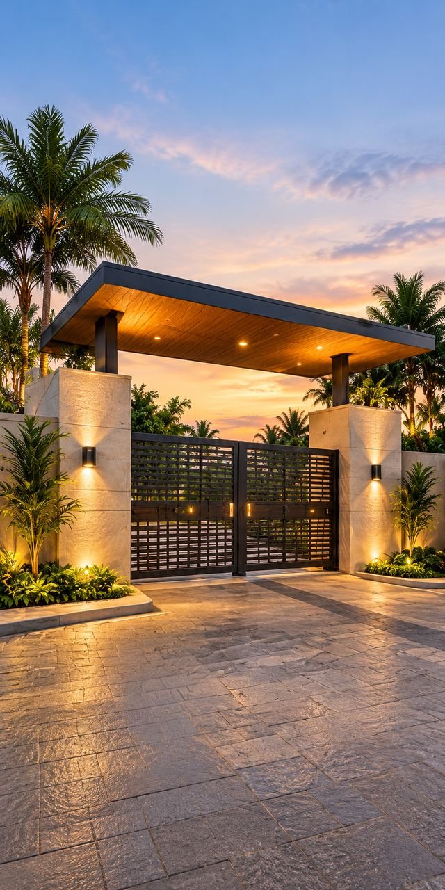 Gated entrance at Mannvaasam Farms