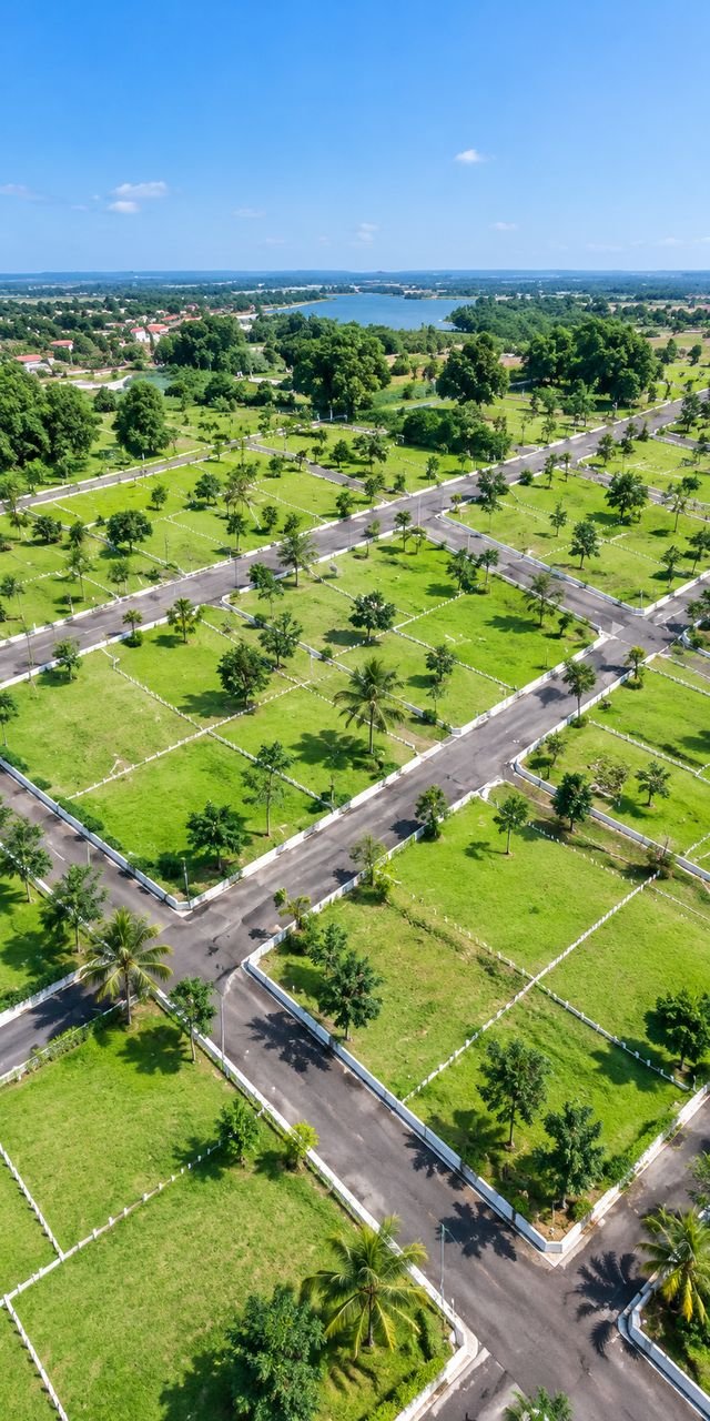 Aerial view of the Vastu-aligned plot layout
