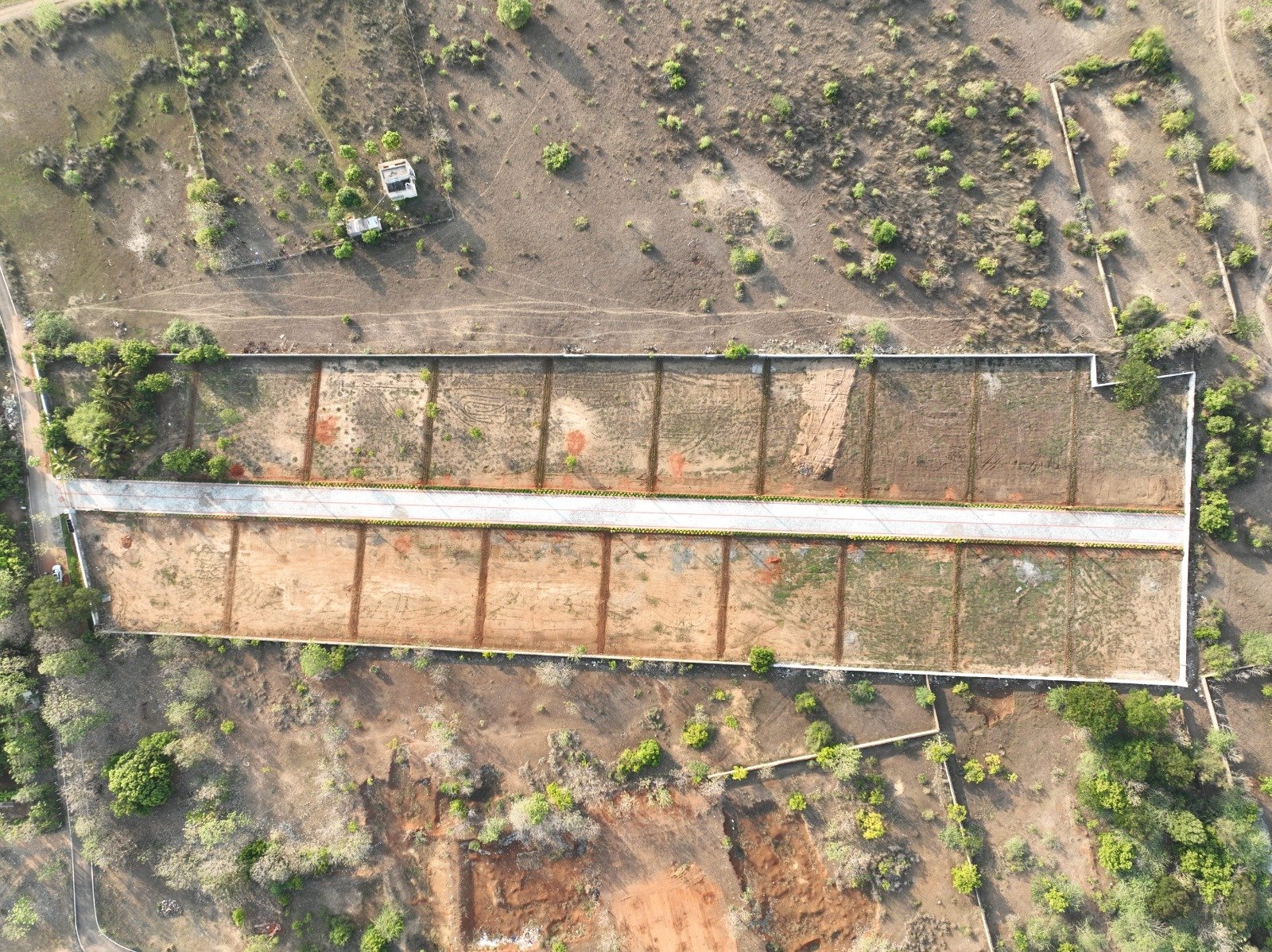 Aerial view of Mannvaasam Farms landscape