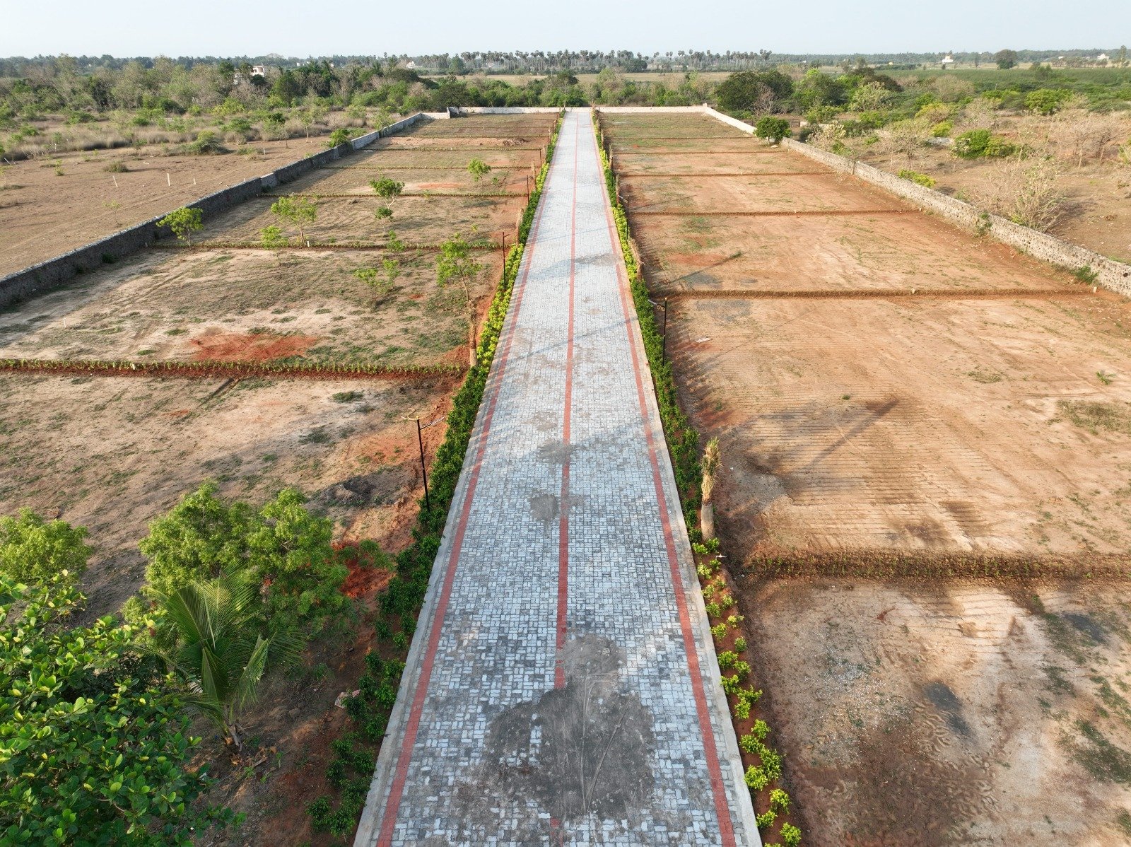 Aerial view of Mannvaasam Farms internal road